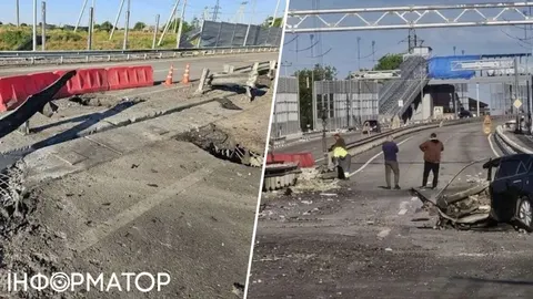 У Новоазовську росіяни звели насипну об'їзну на місці зруйнованого мосту